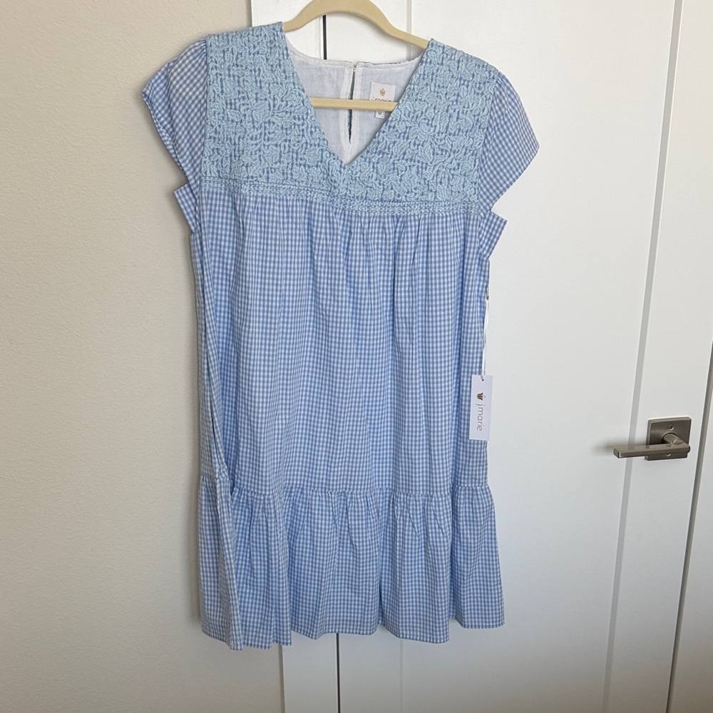 NWT J.Marie Blue Gingham Dress